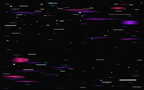 Glitch modern pattern. Abstract neon lines and shapes on dark background Stock-Illustration