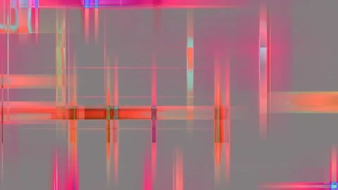 Glitch Motion Digital Alchemy: Abstract Grids &amp; Metallic Transformations Stock Footage 296465982