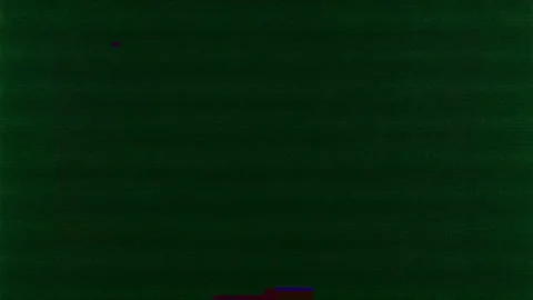 A glitch of multi-coloured horizontal stripes on an old green monitor. Stock Footage 236775248