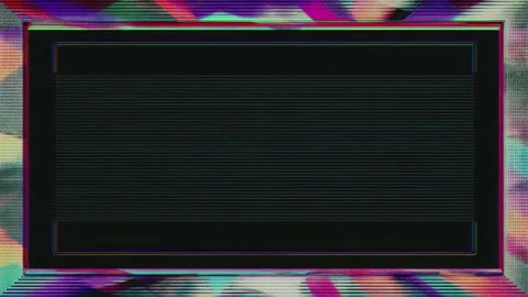 Glitch neon animated frame border with copy space and text overlay, hand dr.. Stock Footage 342045331