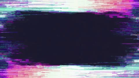 Glitch neon border frame with empty center for text overlay, digital abstra.. Video stock 342045030