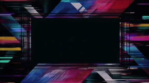 Glitch neon frame border with copy space for text overlay, digital stop mot.. 库存影片 342043296