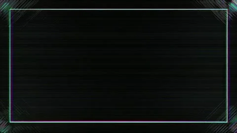 Glitch neon rectangular border frame with empty center for text overlay, di.. Stockbeeldmateriaal 342046454