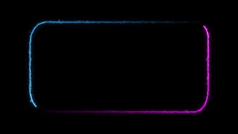 Glitch Neon Rounded Frame Animation Stock Footage 311000727