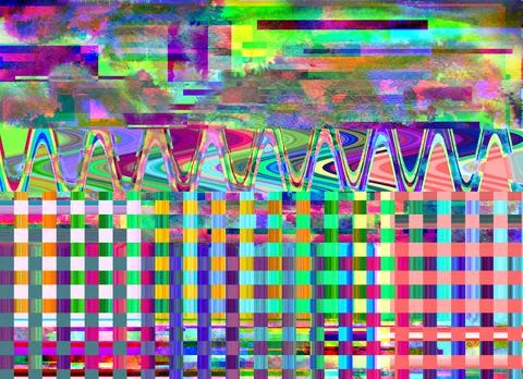 Glitch Noise background Computer screen error Digital pixel abstract design Stock Illustration