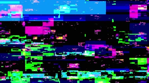 Glitch noise static television VFX. Visual video effects stripes background, tv  Stock Footage 232887397