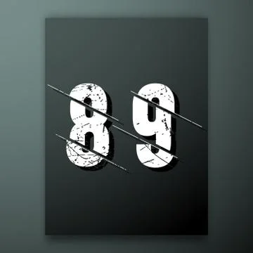 Glitch number font template Stock Illustration