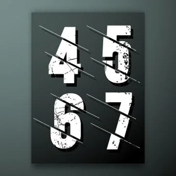 Glitch number font template Stock Illustration