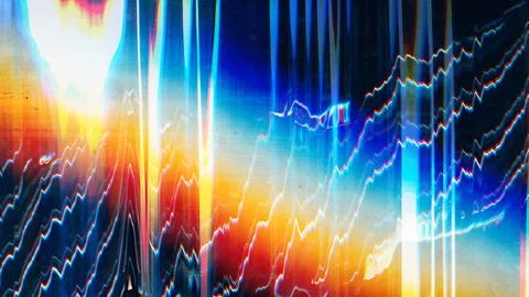 Glitch overlay Distorted display Multicolor gradient Stock Illustration
