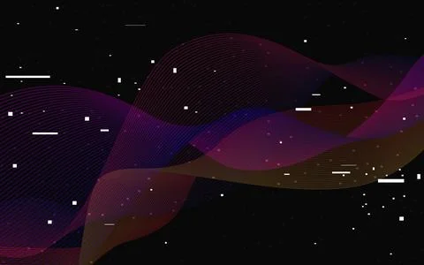 Glitch overlay effect. Distorted color waves on dark background. Futuristic Illustrazione stock