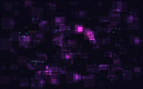 Glitch overlay effect. Pixel noise texture. Cyberpunk vivid background Stock Illustration