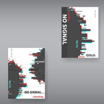 Glitch page template . Tv distorted signal chaos, glitched effect distortion  스톡 일러스트