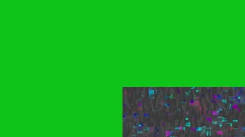 Glitch Pattern Broken Green Screen (Chroma Key) Video stock 160729879