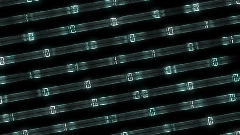 Glitch pattern rays transmit a binary code code to the center of the screen Stock Footage 85633419