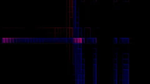 Glitch Patterned Block Voyage Geometric Scrolling Texture Background Stock Footage 300040527