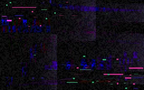 Glitch pixel distortion. Digital video with color noise. Futuristic backdrop  Stock Illustration