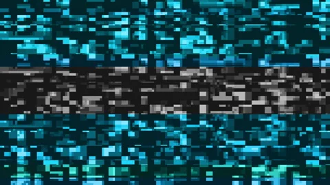 Glitch pixel effect. TV signal issues from the 80s with screen interference. Stock Footage 293196619