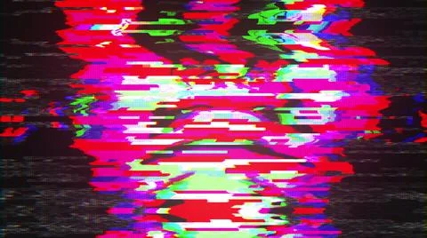 Glitch, pixel noise on the screen, computer generated. Bad Signal. 3d rendering Stockillustratie