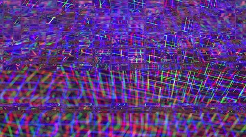 Glitch, pixel noise on the screen, computer generated. Bad Signal. 3d rendering Stock Illustration