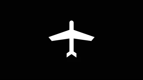 Glitch plane icon on black background. Stock Footage 169872682