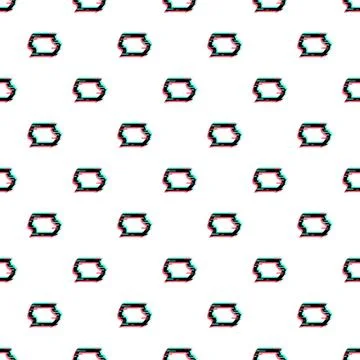 Glitch pop art speech bubble seamless pattern Stock Illustration