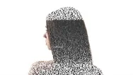 Glitch Portrait Static Noise Woman Silhouette Stock Footage
