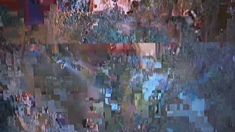 Glitch psychedelic background. Old TV screen error. Digital pixel noise abstract Stock Footage 103195348