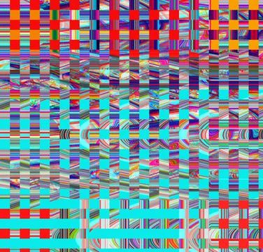 Glitch psychedelic background Old TV screen error Digital pixel noise abstract Illustrazione stock
