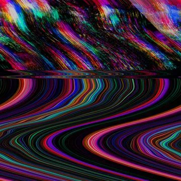 Glitch psychedelic background. Old TV screen error. Digital pixel noise abstract Stock Illustration