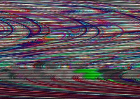 Glitch psychedelic background Old TV screen error Digital pixel noise abstract Stock Illustration