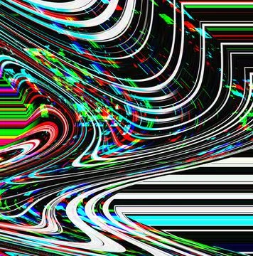 Glitch psychedelic background. Old TV screen error. Digital pixel noise abstract Stock Illustration