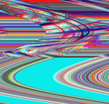 Glitch psychedelic background Old TV screen error Digital pixel noise abstract Stock Illustration