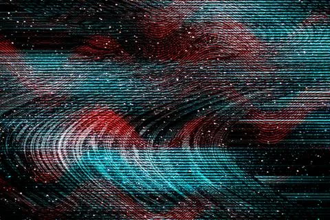 Glitch psychedelic background Old TV screen error Digital pixel noise abstract Stock Illustration