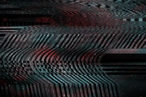 Glitch psychedelic background Old TV screen error Digital pixel noise abstract Stock Illustration