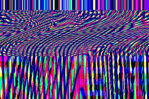 Glitch psychedelic background Old TV screen error Digital pixel noise abstract Illustrazione stock