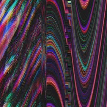 Glitch psychedelic background. Old TV screen error. Digital pixel noise abstract Stock Illustration