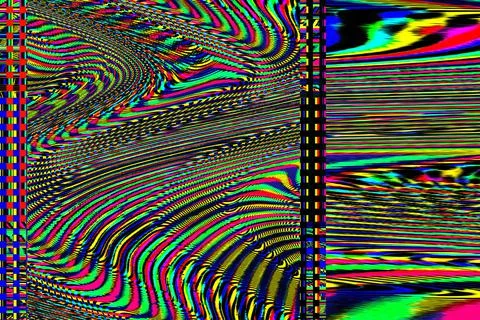 Glitch psychedelic background. Old TV screen error. Digital pixel noise abstract Stock Illustration