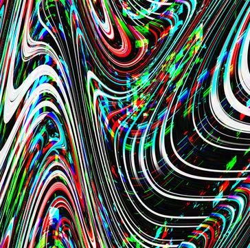 Glitch psychedelic background. Old TV screen error. Digital pixel noise abstract Stock Illustration