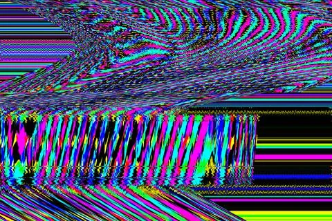 Glitch psychedelic background Old TV screen error Digital pixel noise abstract Stock Illustration
