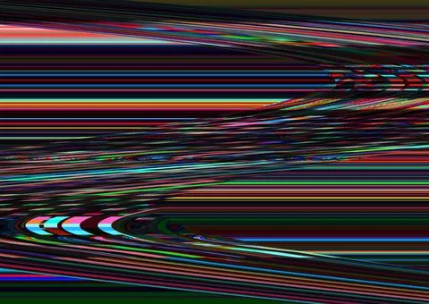 Glitch psychedelic background Old TV screen error Digital pixel noise abstract Stock Illustration