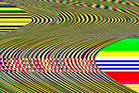 Glitch psychedelic background Old TV screen error Digital pixel noise abstract Stock Illustration