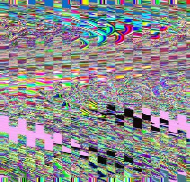 Glitch psychedelic background. Old TV screen error. Digital pixel noise abstract Stock Illustration