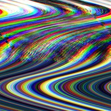 Glitch psychedelic background. Old TV screen error. Digital pixel noise abstract Stock Illustration