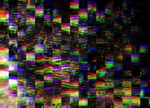 Glitch psychedelic Old TV background with Noise Screen error. Digital pixel Stock Illustration