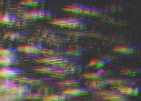 Glitch psychedelic Old TV background with Noise Screen error. Digital pixel Stock Illustration