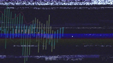 With glitch pulsing, bars shifting, hues changing, noise intensifying to Stock Footage 310972484