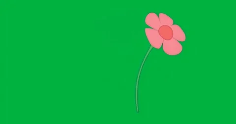 Glitch pulsing under pink bloom igniting blue aura and tilting stem on clear Stock Footage 317283789