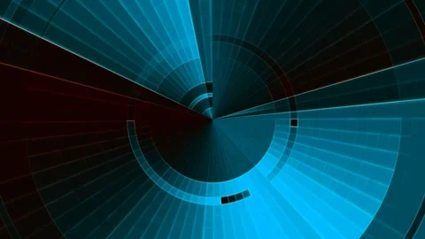 Glitch Radial Geometric Pattern Circle Arc Pie Chart Tech Motion Loop Stock Footage 309734700