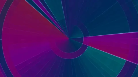 Glitch Radial Geometric Pattern Circle Arc Pie Chart Tech Motion Loop Stock Footage 309734754