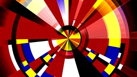 Glitch Radial Geometric Pattern Circle Arc Pie Chart Tech Motion Loop Stock Footage 309734774